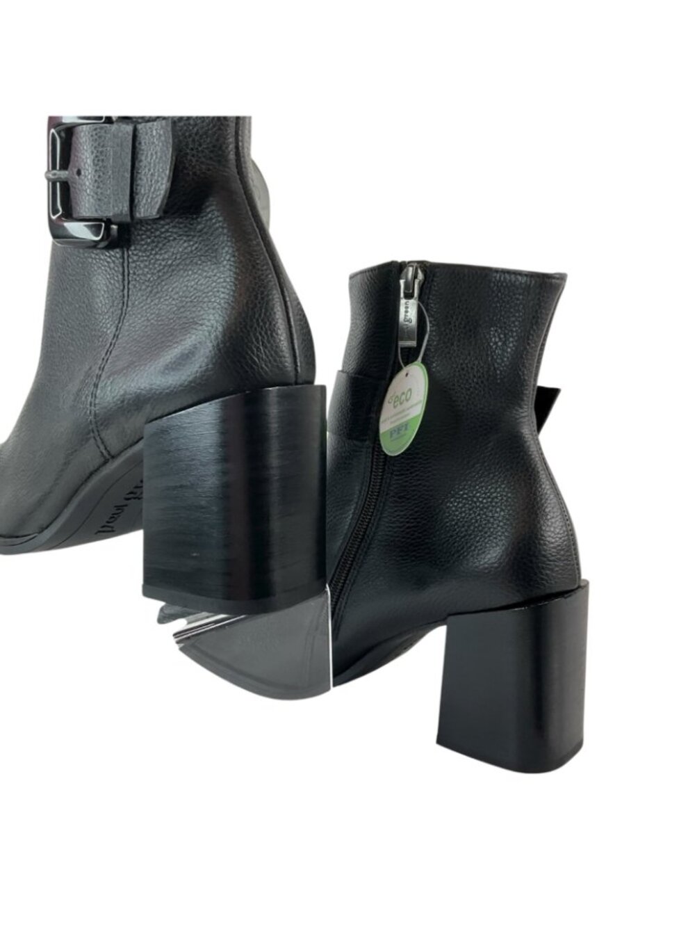 Paul Green Boots Women Sz 8 Nirvana Pebble Leather Modern Square Toe New $500 - Picture 4 of 13